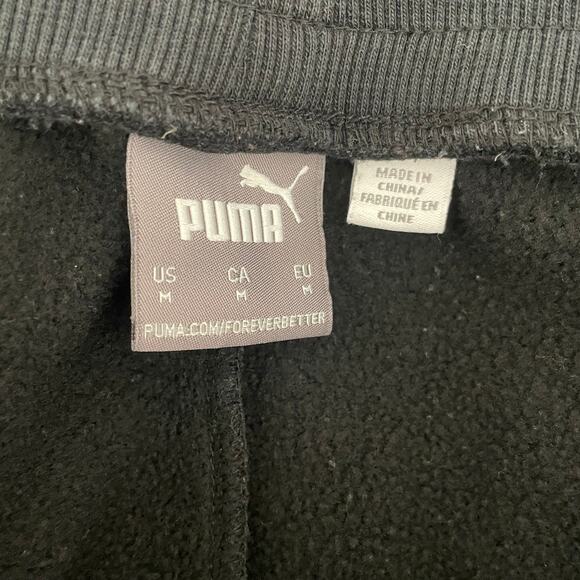 Puma Mens Rebel‎ Camo Sweatpants M Black Fleece Logo Athleisure Comfort Joggers - Picture 2 of 12